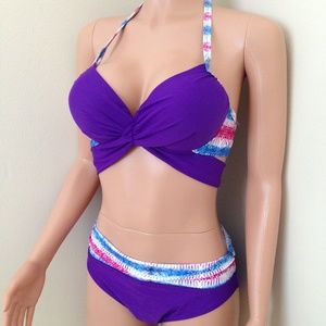 Purple Bikini Swimsuit in XL - Bust Enhancing Cups
